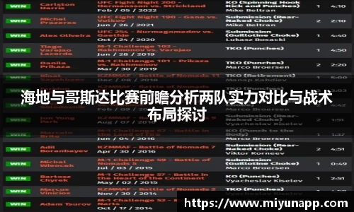 海地与哥斯达比赛前瞻分析两队实力对比与战术布局探讨